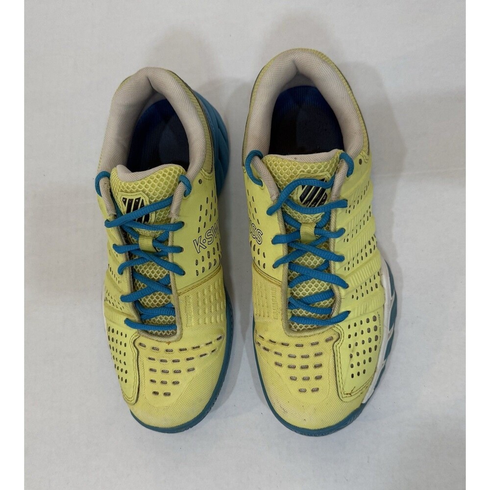 K-Swiss BigShot Light 2.5 Tennis Shoes Sunny Lime & Vivid Blue Sz 7.5 Sneakers